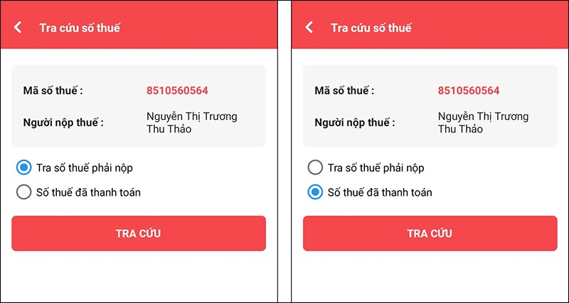 Lựa chọn h&igrave;nh thức v&agrave; nhấn Tra cứu