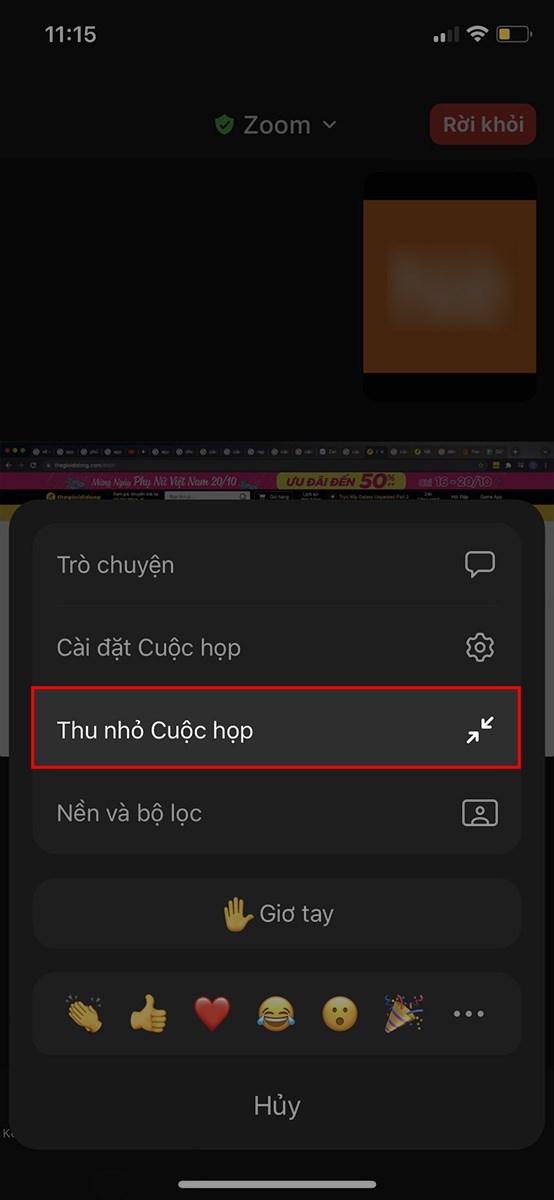 Chọn Thu nhỏ Cuộc họp