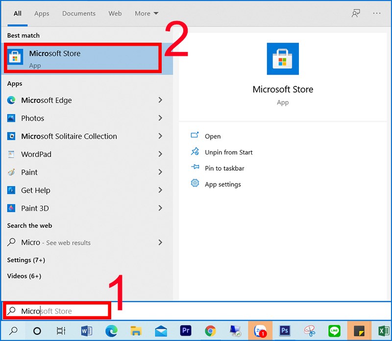 Mở Microsoft Store tr&ecirc;n m&aacute;y t&iacute;nh