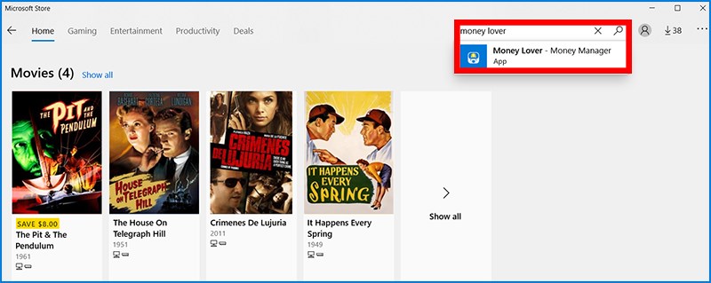 T&igrave;m chọn Money Lover