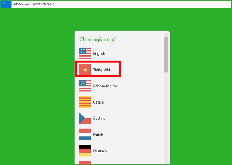 Chọn ng&ocirc;n ngữ