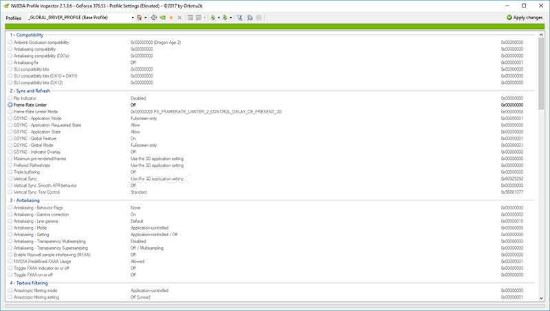 Nvidia Profile Inspector