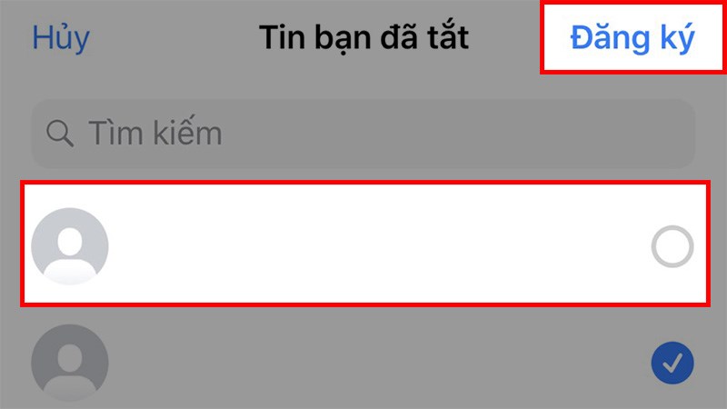 Nhấn v&agrave;o t&ecirc;n của người m&agrave; bạn muốn bật th&ocirc;ng b&aacute;o > Chọn Đăng k&yacute;