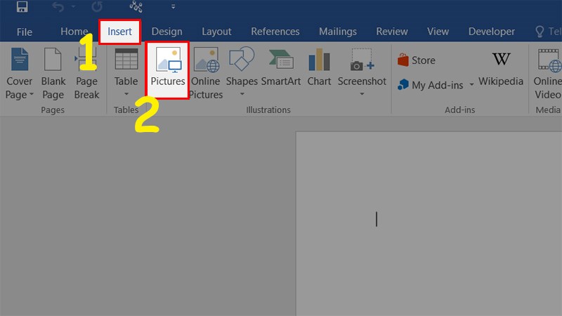 Sang file Word > Tab Insert > Pictures