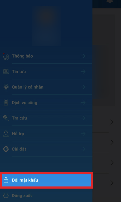 Chọn Đổi mật khẩu