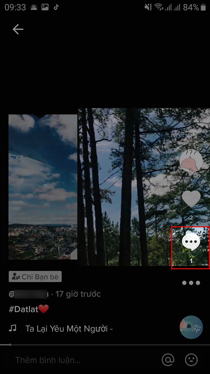 Chọn video m&agrave; bạn muốn x&oacute;a b&igrave;nh luận của người kh&aacute;c > Nhấn v&agrave;o biểu tượng b&igrave;nh luận