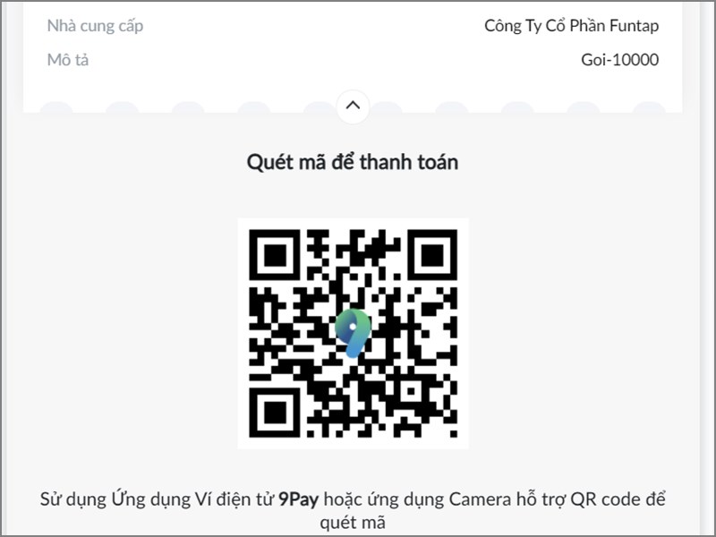 Mở ví 9Pay và quét mã QR để thanh toán