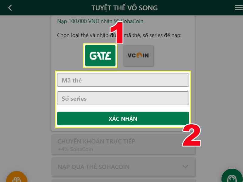 Chọn loại thẻ và thanh toán Chọn loại thẻ và thanh toán
