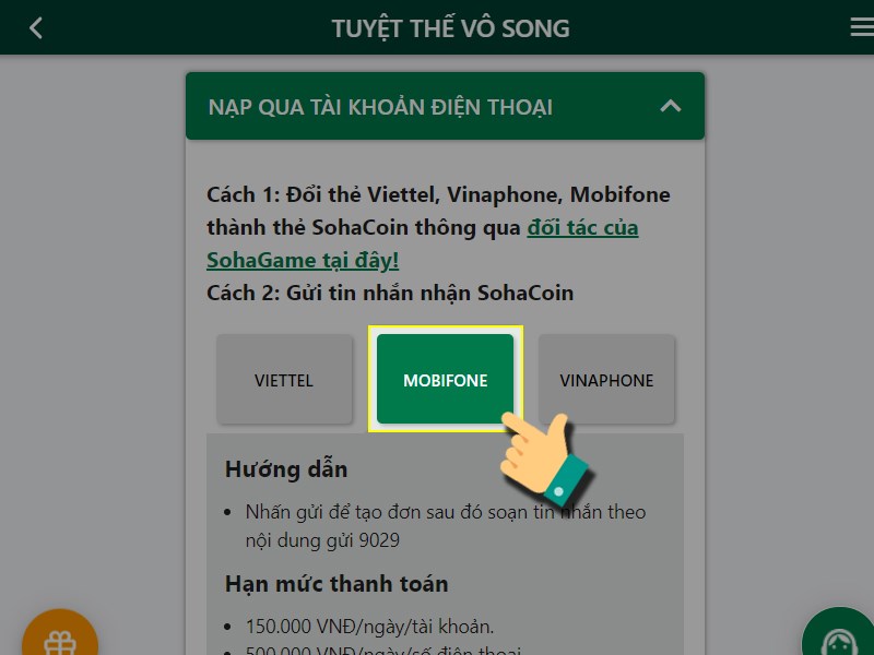 Chọn nhà mạng Mobiphone Chọn nhà mạng Mobiphone