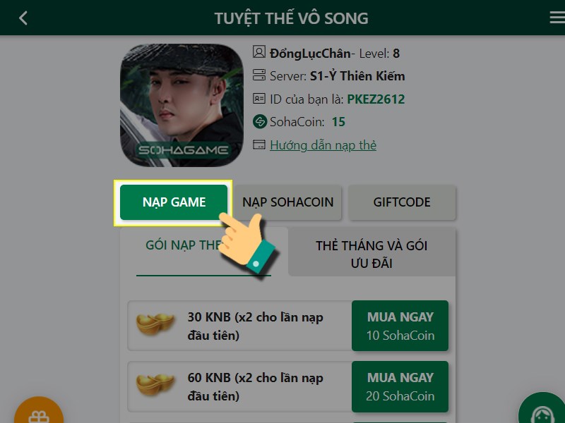 Chọn Nạp game Chọn Nạp game