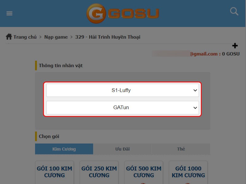 Chọn m&aacute;y chủ 