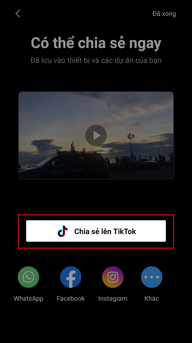 Chọn Chia sẻ lên TikTok