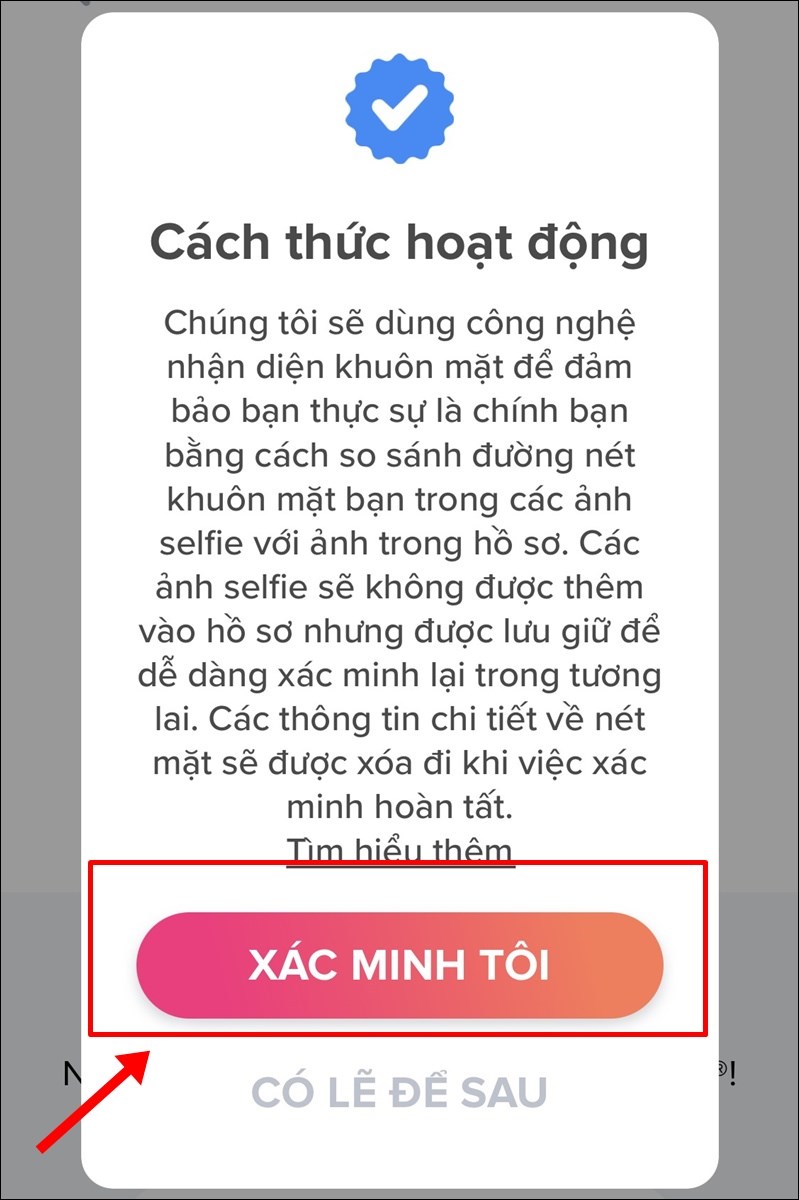 Chọn X&aacute;c minh t&ocirc;i