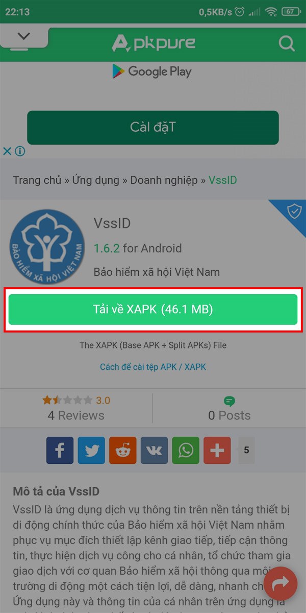 Nhấp Tải về XAPK