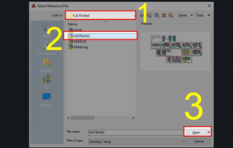 Cách tạo Xref trong CAD