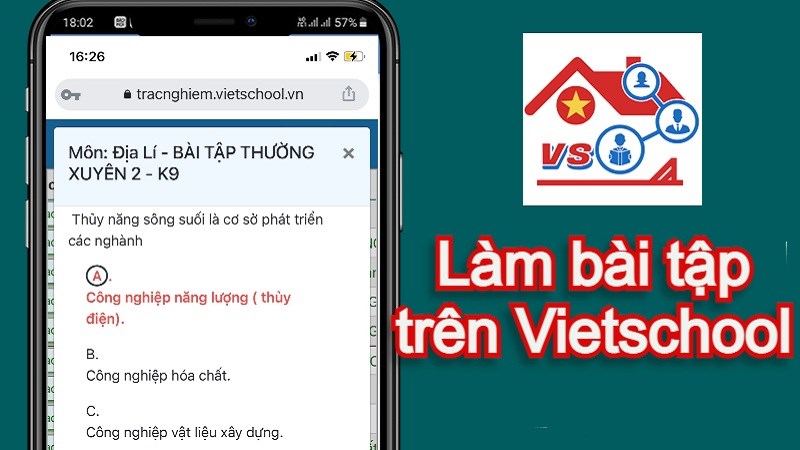 Cách đăng nhập tracnghiem.vietschool.vn làm bài tập cho học sinh