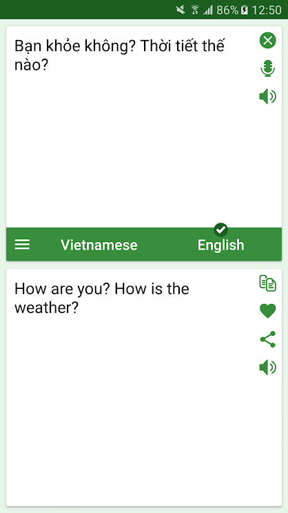 Ứng dụng dịch gõ phiên dịch Việt - Anh từ Việt sang Anh