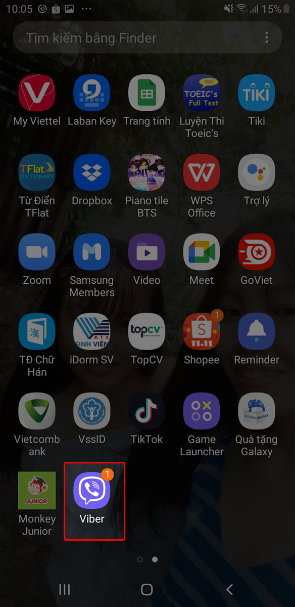 Mở ứng dụng Viber trên điện thoại Mở ứng dụng Viber trên điện thoại