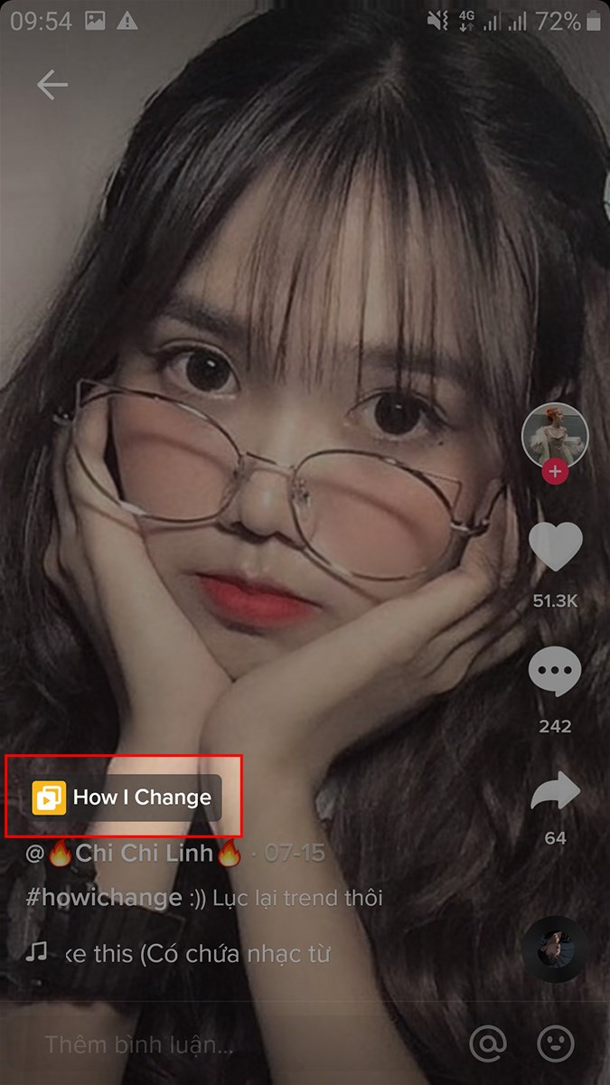 Chọn hiệu ứng How I Change