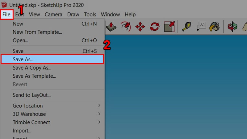 chọn vào File và nhấn Save As...