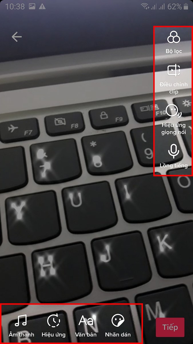 Sử dụng bộ lọc, chỉnh giọng nói video, thêm hiệu ứng, chèn chữ vào video TikTok,...