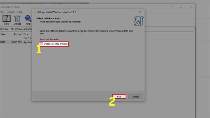 Ở hộp thoại hiện l&ecirc;n > Nhấn Next