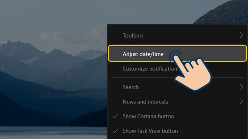 Nhấn chọn Adjust date/time