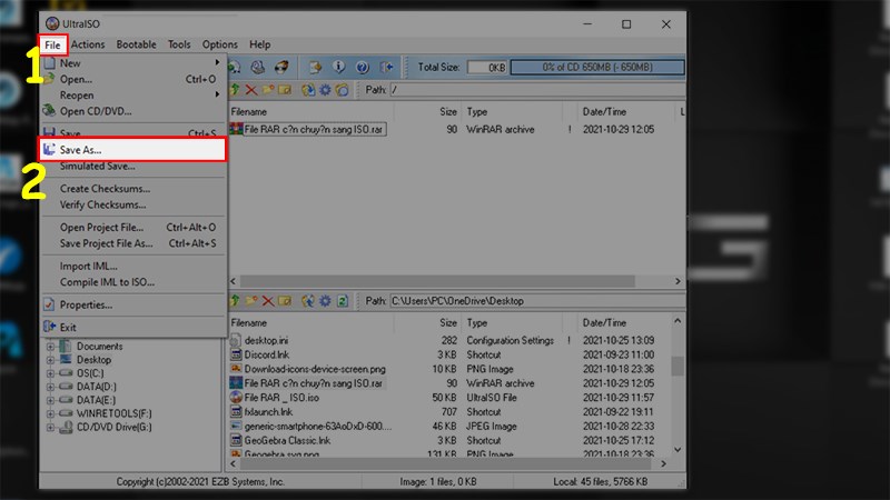 Chọn thẻ File > Save as