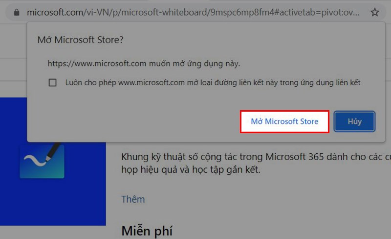  Nhấn Mở Microsoft Store