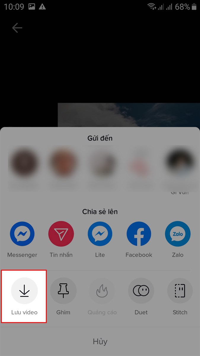 Chọn Lưu video