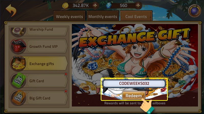 Redeem Now !! Free 3 New Gift Code Epic Treasure - One Piece Android 