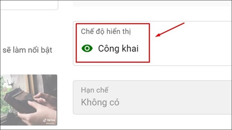 Chọn Chế độ hiển thị