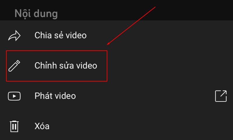 Chọn Chỉnh sửa video 