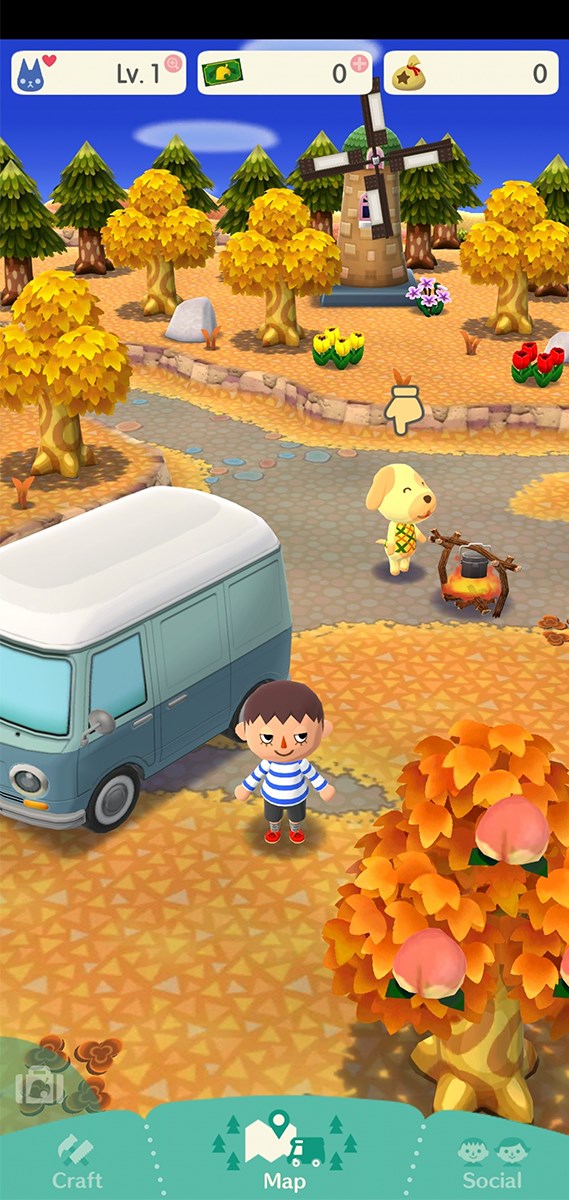 Giao diện game Animal Crossing: Pocket Camp trên điện thoại