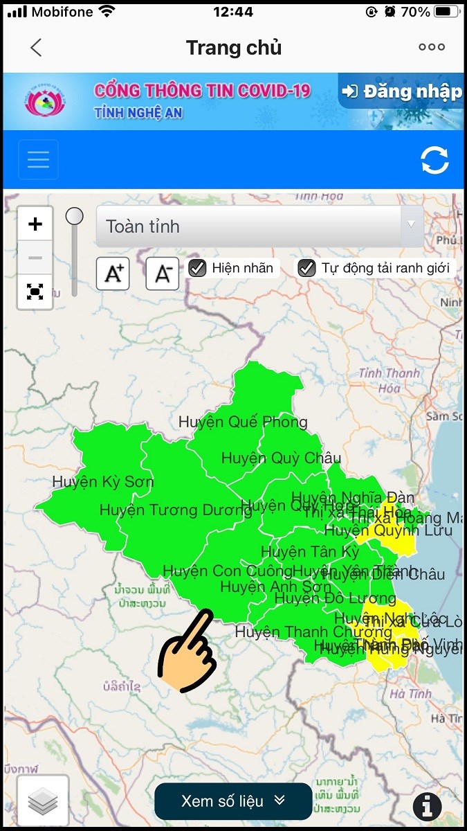 Xem bản đồ v&ugrave;ng xanh, v&ugrave;ng đỏ Covid-19 tỉnh Nghệ An
