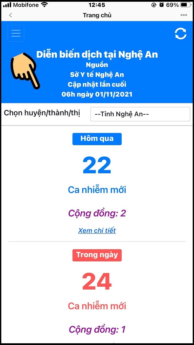 Xem t&igrave;nh h&igrave;nh tổng qu&aacute;t diễn biến dịch tại tỉnh Nghệ An