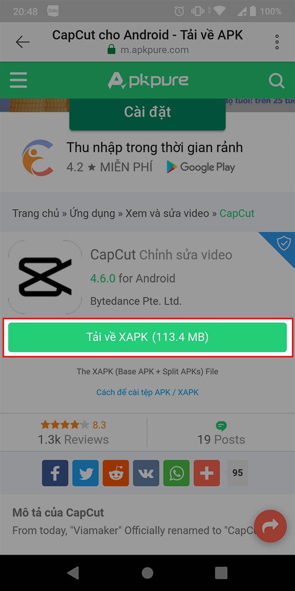 Nhấp Tải về XAPK