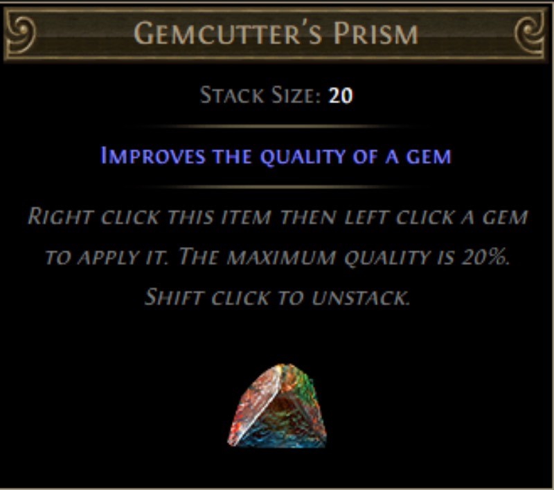 Công thức của Gemcutter's Prism
