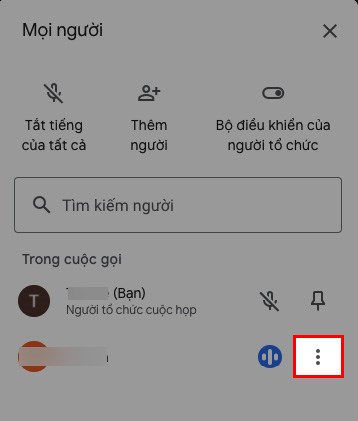Nhấn biểu tượng 3 dấu chấm ở bên phải tên người mà bạn muốn ghim
