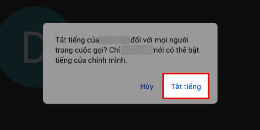 Chọn Tắt tiếng