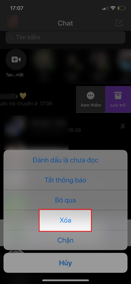 Chọn Xóa