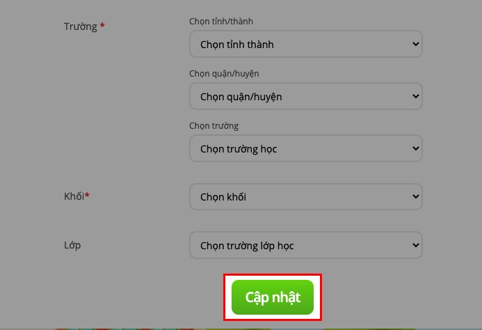 Chọn Cập nhật