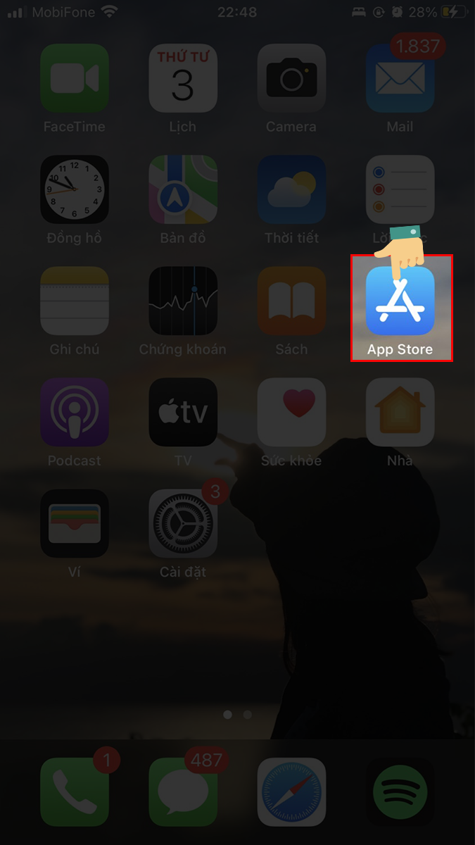 Vào AppStore