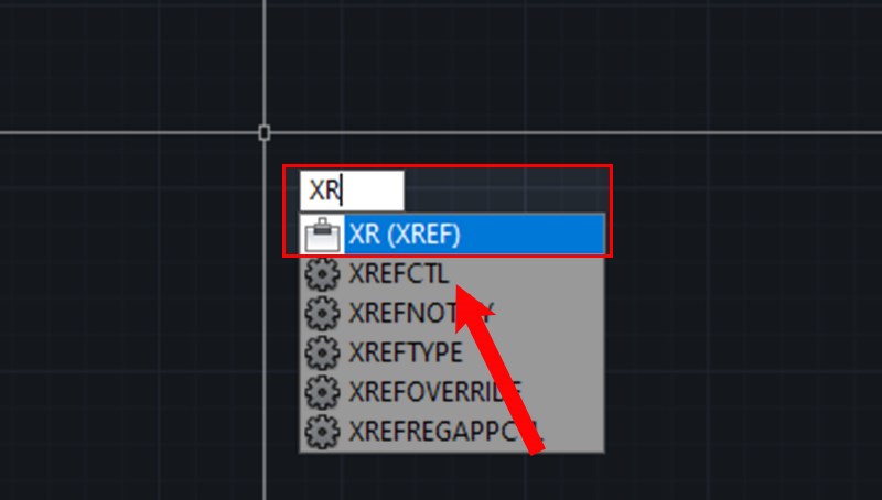 Nhập lệnh Xr (Xref) v&agrave; nhấn ph&iacute;m Space hoặc ph&iacute;m Enter