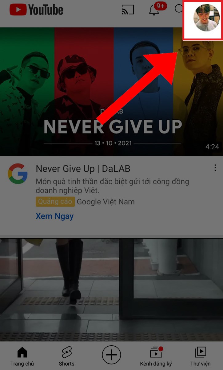 Chọn biểu tượng t&agrave;i khoản