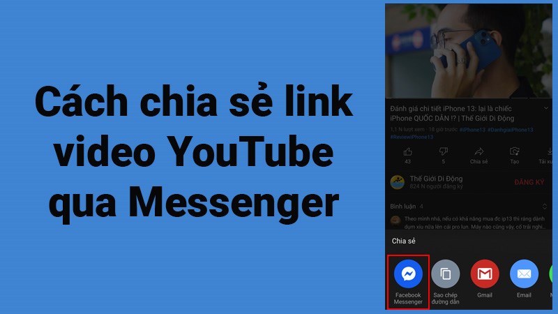 3 c&aacute;ch chia sẻ link video YouTube qua Messenger cực đơn giản