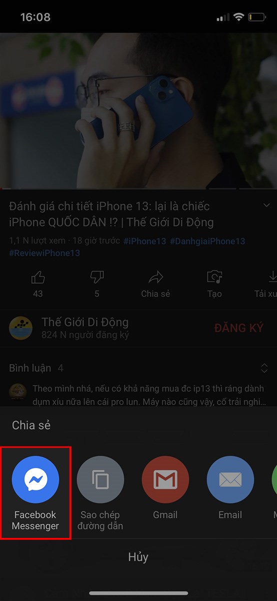 Chọn Facebook Messenger