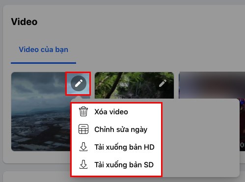 Chọn biểu tượng cây bút ở góc trên bên phải video > Chọn các mục tương ứng Chọn biểu tượng cây bút ở góc trên bên phải video > Chọn các mục tương ứng