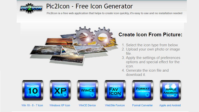 Pic2Icon: Web tạo icon online đẹp