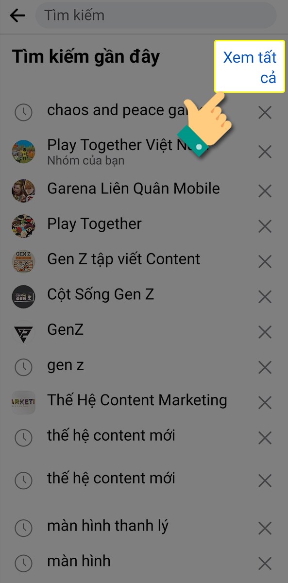 Nhấn x&oacute;a tất cả